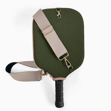 Pickleball Paddle Cover w/ Strap, Storage &amp; Clip- Hunter Green