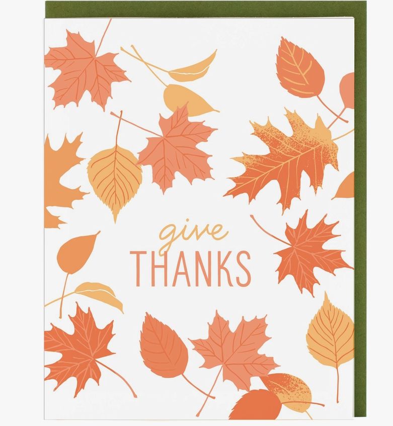 Falling Leaves Thanksgiving Card