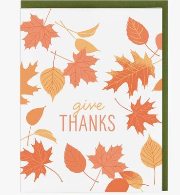Falling Leaves Thanksgiving Card