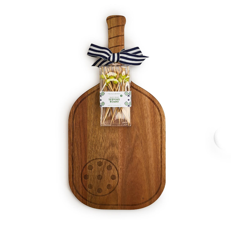 Pickleball Racket Serving Board with 20 Ball Bamboo Picks