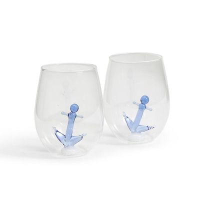 Anchors Away Stemless Wine Glass