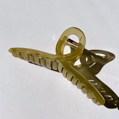 Big Looped Hair Claw Clip - Khaki Green
