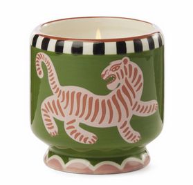 Adopo 8 oz. Tiger Ceramic Candle - Black Cedar &amp; Fig