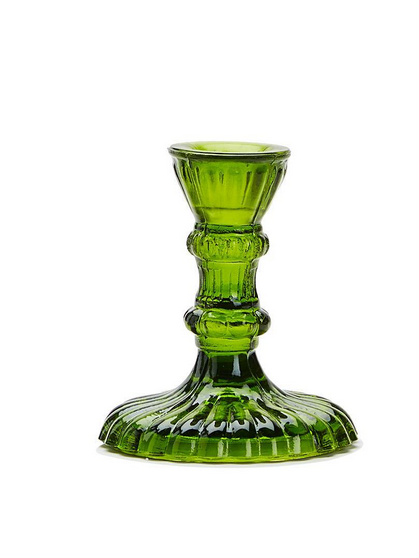 Casa Verde Moss Glass Candlestick - Small