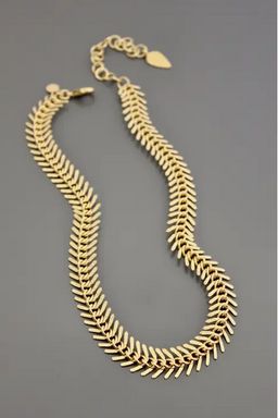Gold Chain Fish Bone Necklace
