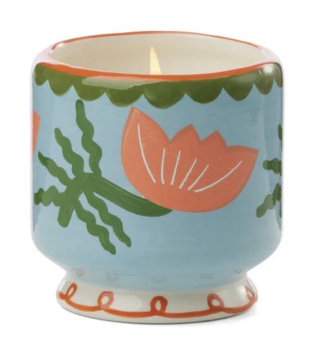 Adopo 8 oz. Flower Ceramic Candle - Cactus Flower