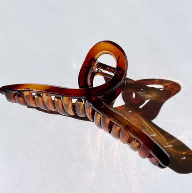 Big Looped Hair Claw Clip - Brown