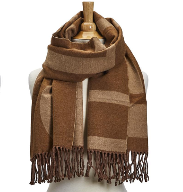 Color Blocked Scarf, Color: Tan
