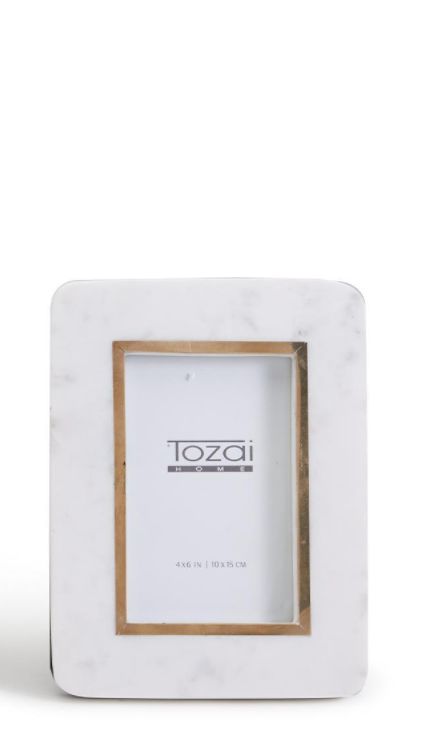 Hoxton White Marble Photo Frames, Size: 4x6