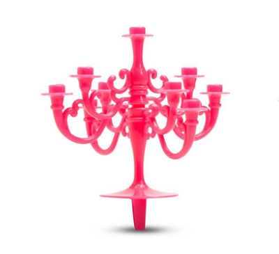 Candelabra Cake Topper with Candles , Color: Pink
