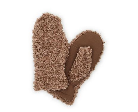 Plush Sherpa Mitten, Color: Light Brown