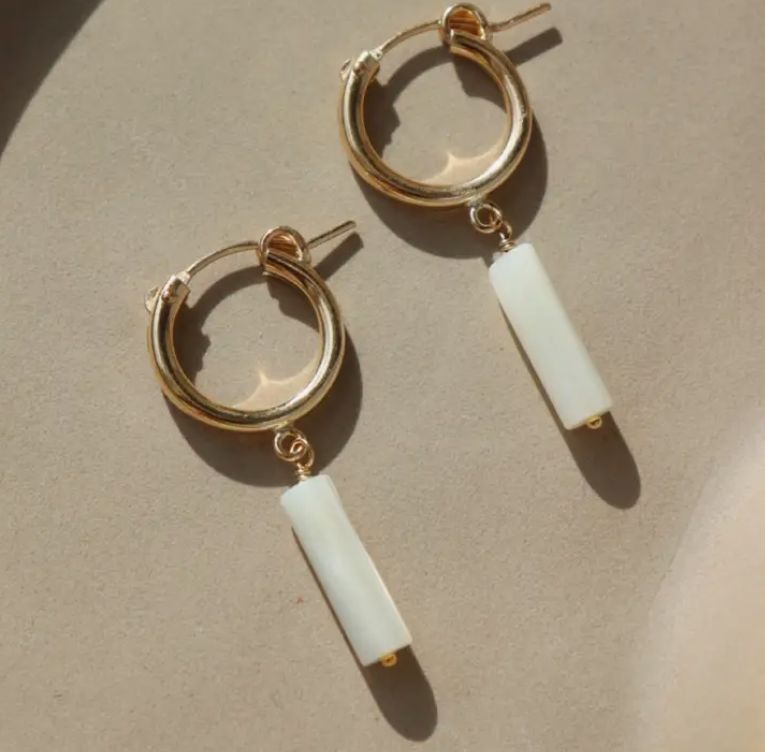Mother of Pearl Hoops