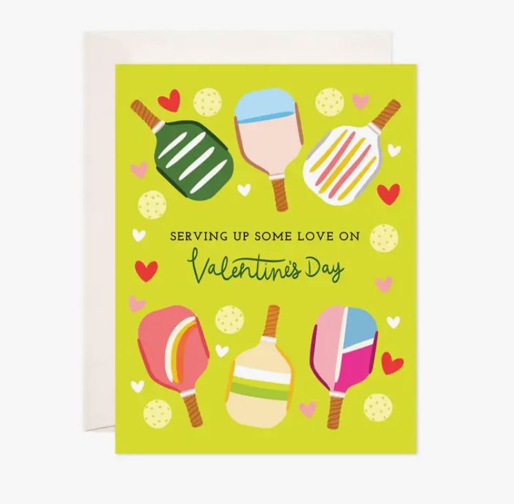 Pickleball Valentine Greeting Card