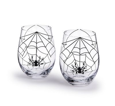 Jeweled Spider Stemless Wine Glass