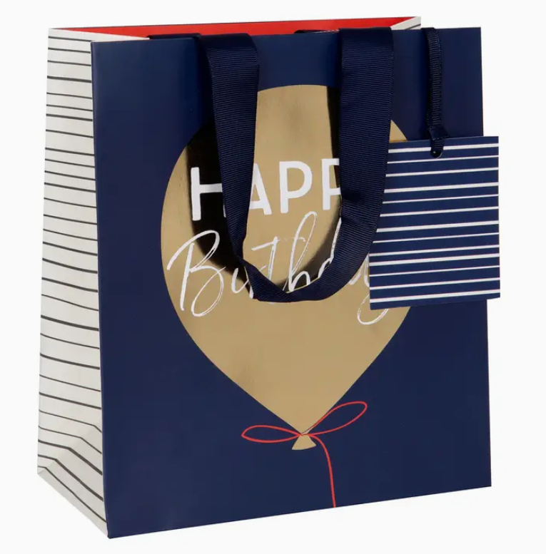 Bag Medium Birthday Blue Balloon
