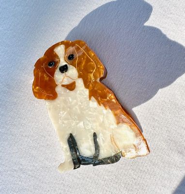 Hand-painted King Charles Spaniel Dog Breed Claw Hair Clip