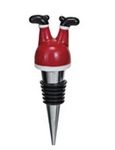 Zinc Alloy Wine Stopper w/ Hand-Painted Glass Holiday Icon - Santa Pants