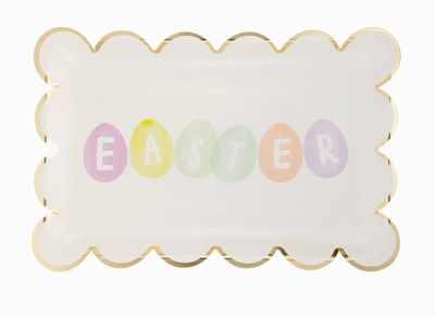 Easter Eggs Scallop Paper Plate