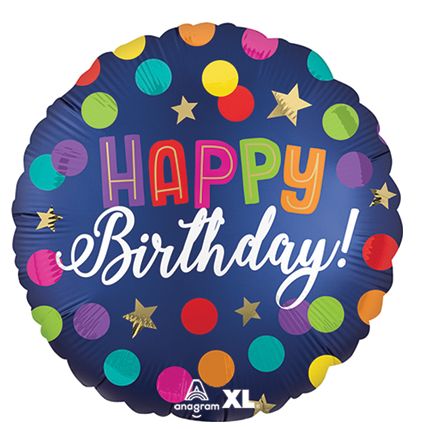 18&quot; Birthday Satin Blue Confetti