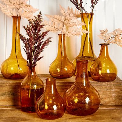 Amber Decorative Bottle / Vase - Small