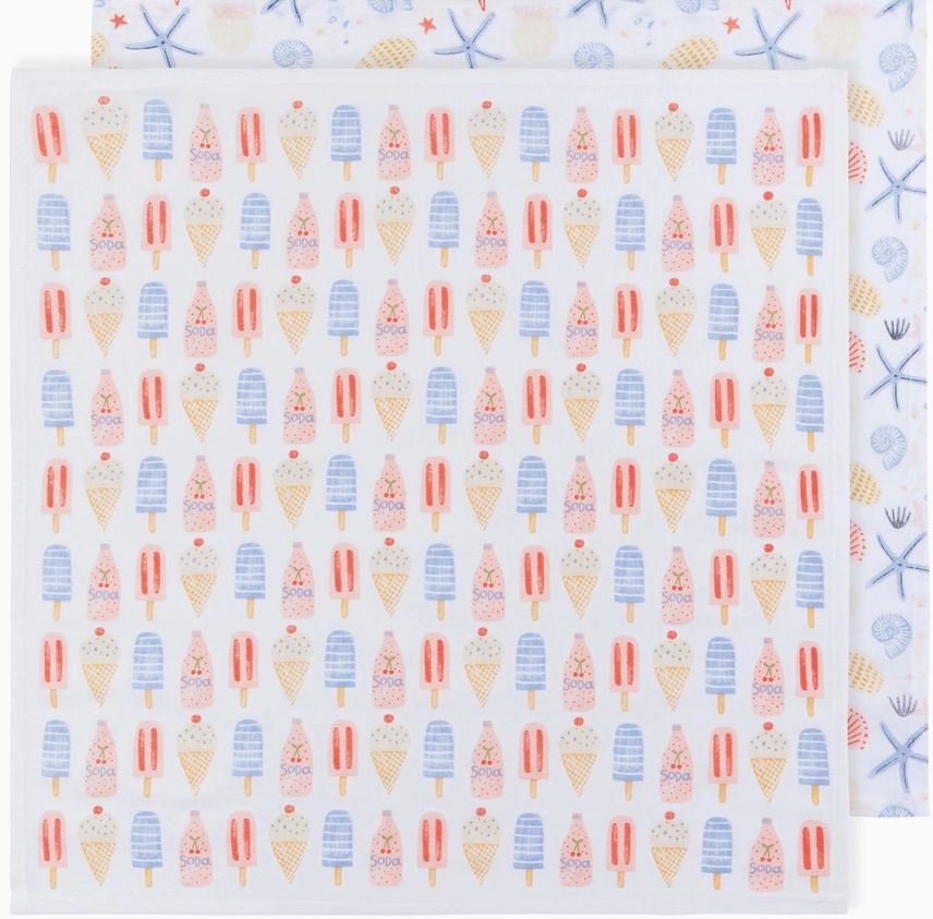 Seaside Floursack Dishtowels Set of 2