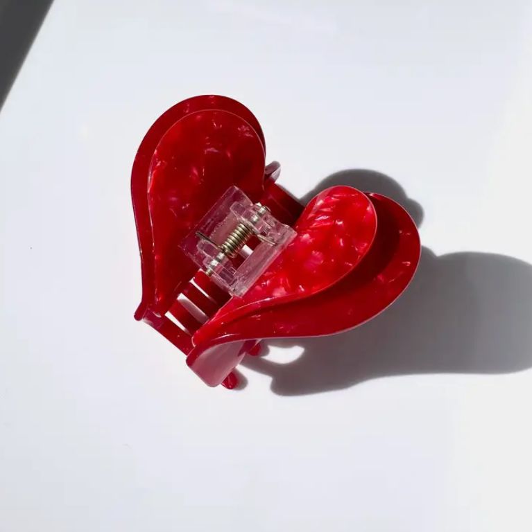 Handmade Double Heart Claw Hair Clip