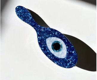 Hand-Painted Evil Eye Acetate 2-1 Daily Hair Brush