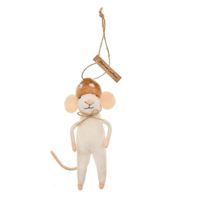 Mushroom Cap Mouse Ornament