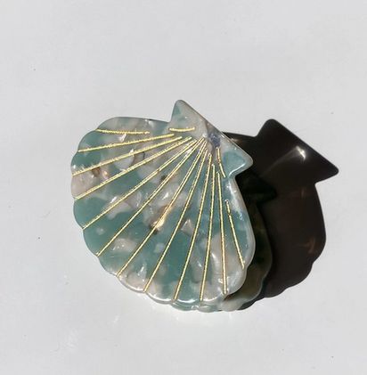 Mermaid Shell Hand-Painted Hair Claw Clip