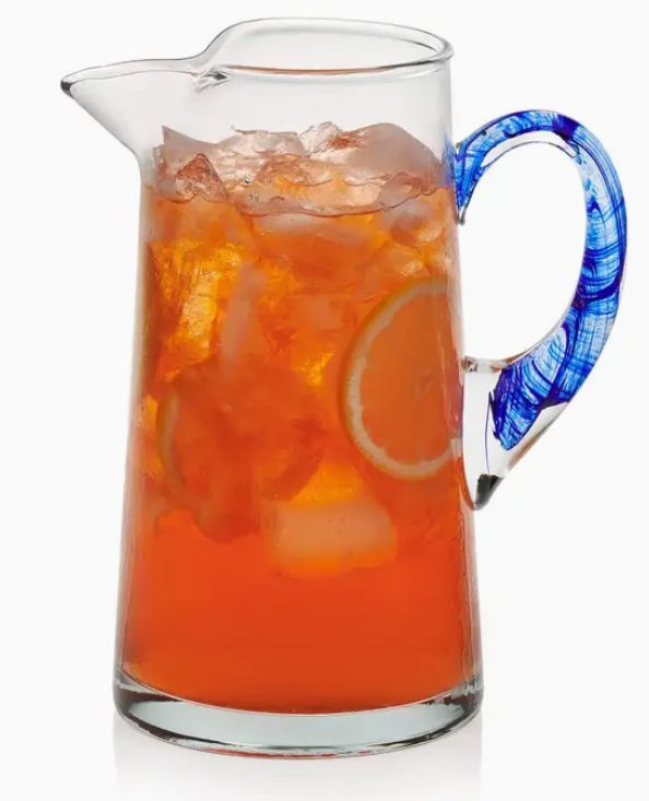 Libbey Cabos Blue-Handled Glass Pitcher