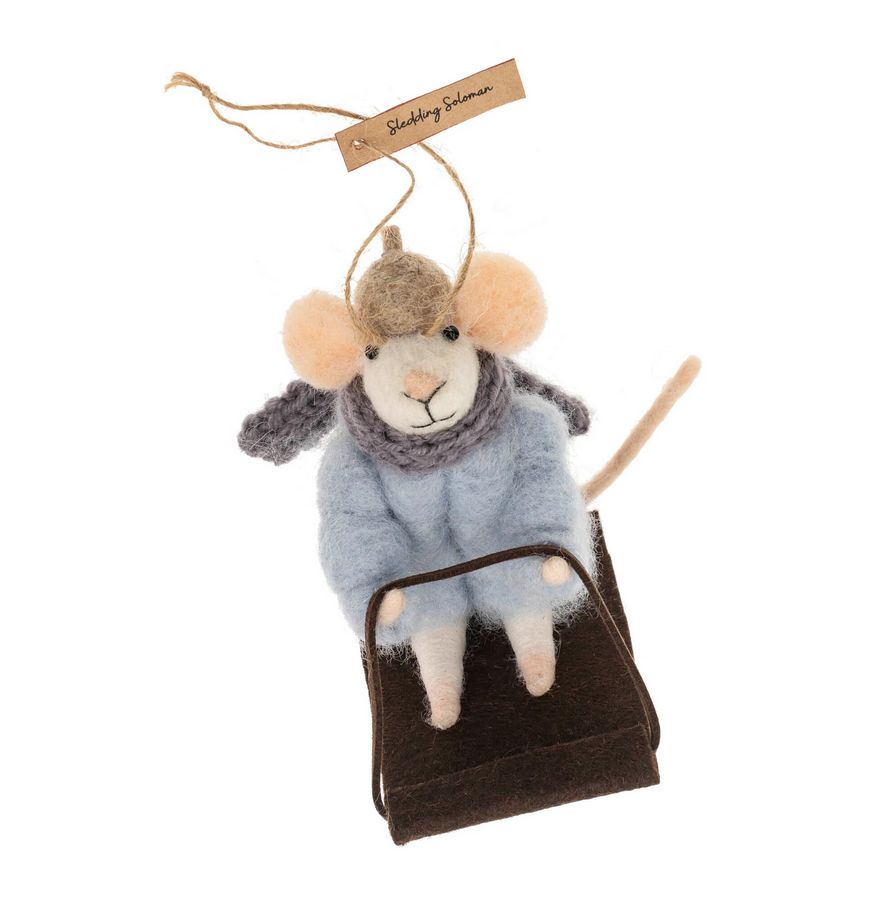 Sledding Soloman Mouse Ornament