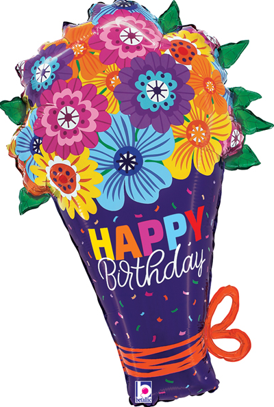 30&quot; Birthday Bold Blooms Bouquet Balloon