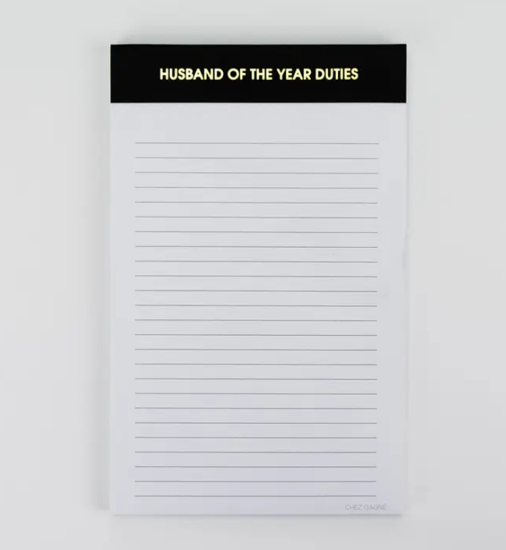 Husband Of The Year Duties Notepad