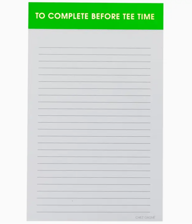 To Complete Before Tee Time Notepad