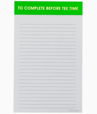 To Complete Before Tee Time Notepad