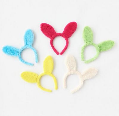 Fuzzy Bunny Ear Headband - Yellow