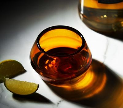 Tequila Copita Glass in Amber