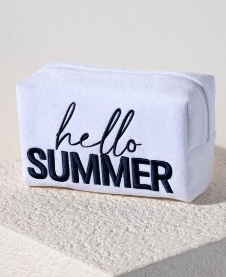 Sol Hello Summer Zip Pouch- White
