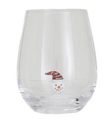 Stemless Wine Glass w/ Holiday Figure Inside - Snowman Head