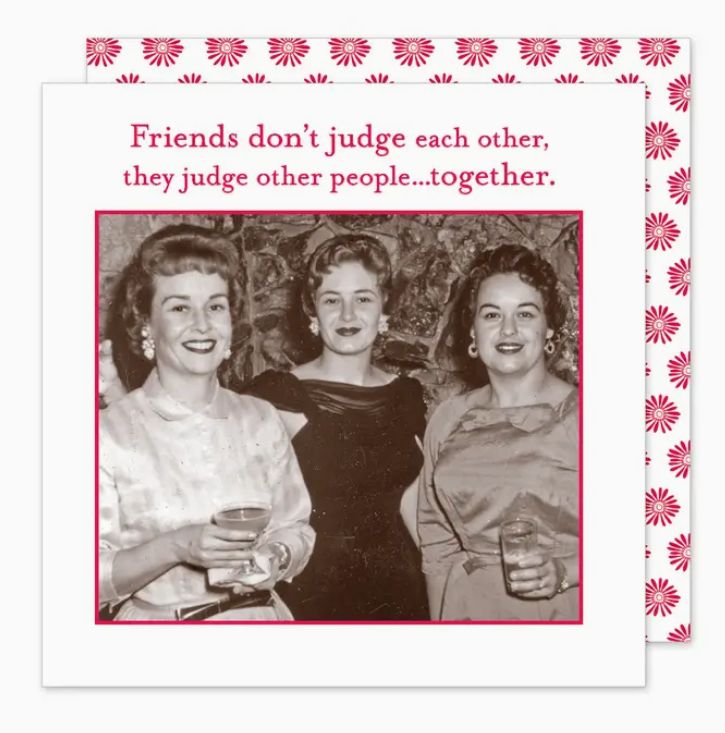 Friends Don’t Judge Beverage Napkin