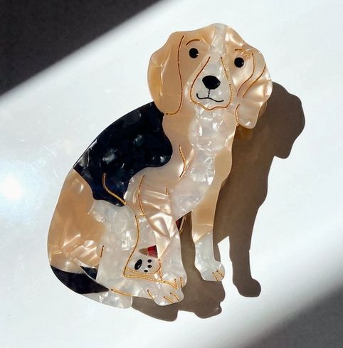 Hand-Painted Beagle Dog Breed Claw Hair Clip