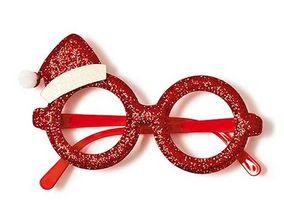 Holiday Party Glitter Glasses - Santa