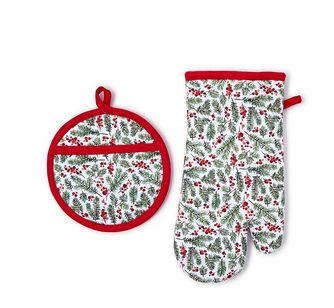 Merry Berry Oven Mitt and Pot Holder Set