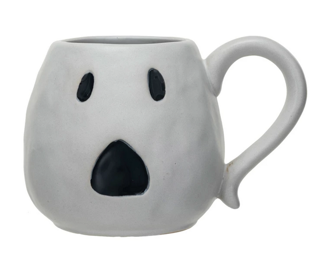 16 oz. Debossed Stoneware Ghost Shaped Mug