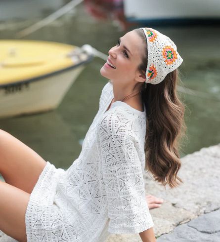 Luna Crochet Headscarf - Multi