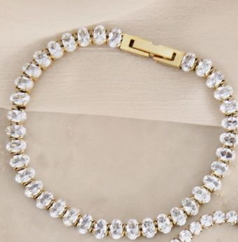 Tennis Bracelet  Gold, Oval