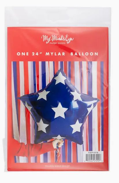 Blue Star Shaped Mylar Balloon