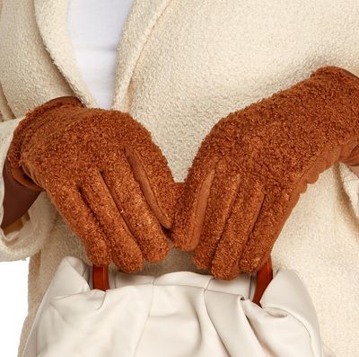 Plush Sherpa Glove - Brown