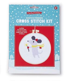 Holiday Cross Stitch Embroidery Craft Kit - Mouse