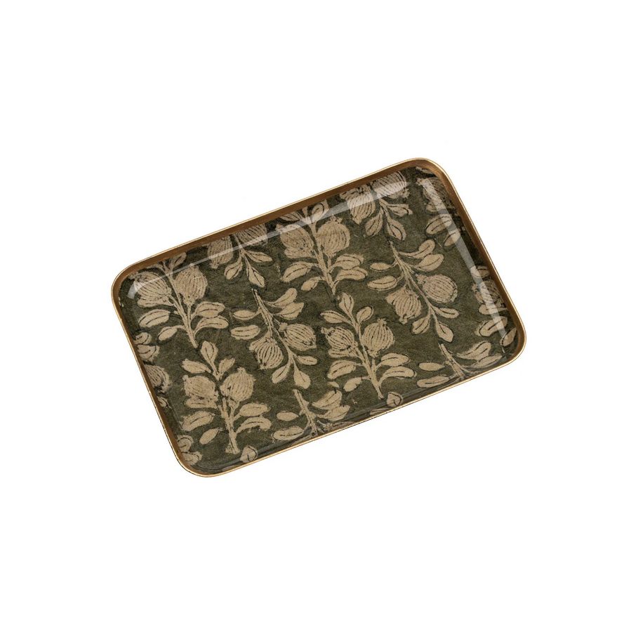 Arbor Enameled Tray- Green